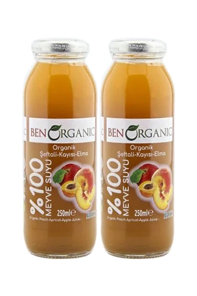 Benorganic BEN ORGANİC KAYISI & ŞEFTALİ & ELMA SUYU 250 ML - 2'Lİ - 2