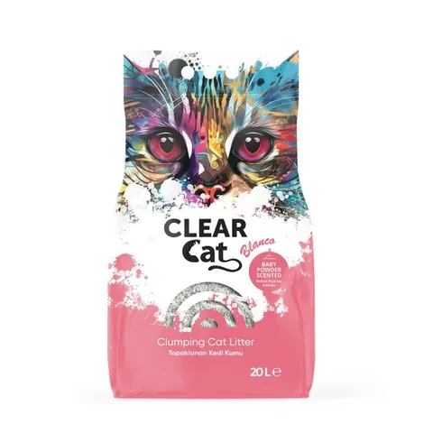 CLEARCAT BLANCO BEBEK PUDRA BENTONİT KEDİ KUMU 20 LT ürün görseli
