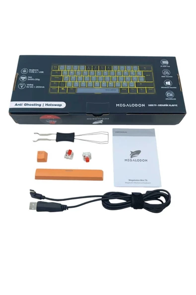 Mini T9 Türkçe Q Mekanik Klavye Red Switch Gamer Oyuncu Klavyesi - Resim 4