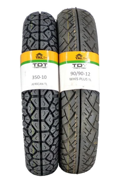 TDT TYRES 350-10 VE 90/90-12 TL (TUBELESS - DUBLEKS) LASTİK TAKIMI - 2