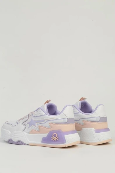 Benetton BNI-11512 Kadın Sneaker Ayakkabı Beyaz Pudra 36-40 - 5