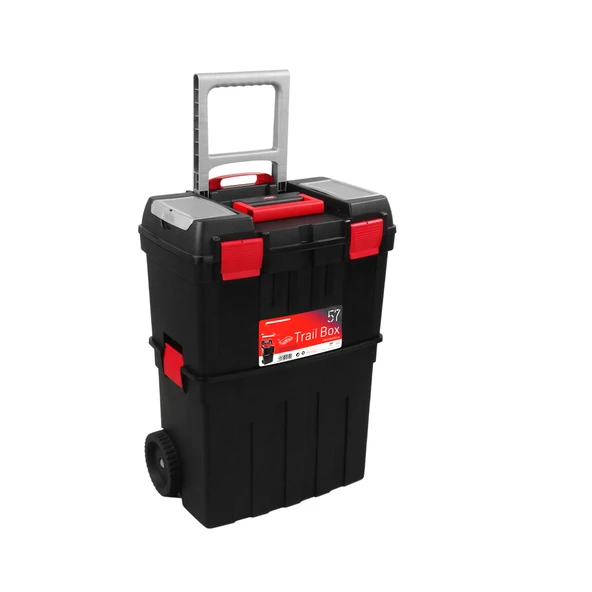 Tekerlekli Taşınabilir 60 Litre Organizer Bölmeli Taşınabilir Kulplu Takım Çantası Alet Çanta - 1
