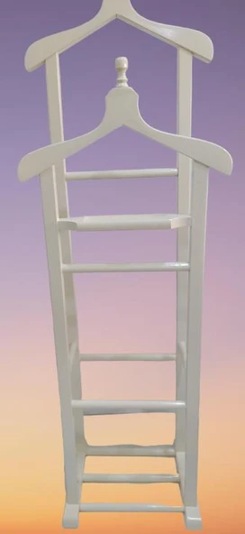 Dilsiz Uşak 2 li 90531 Model Parlak Lake Beyaz Ahşap El Yapımı