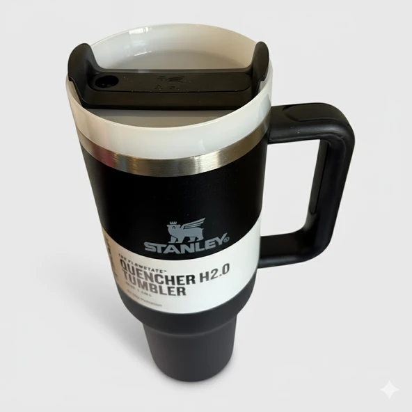 Stanley Quencher H2.O FlowState 40OZ Tumbler Pipetli Termos 1.18L Siyah - Resim 2