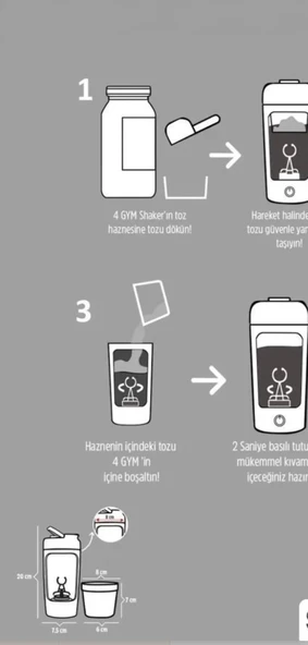 Stevig ST-225 4 Gym Şarj Edilebilir Elektrikli Shaker 650ML Black - 4