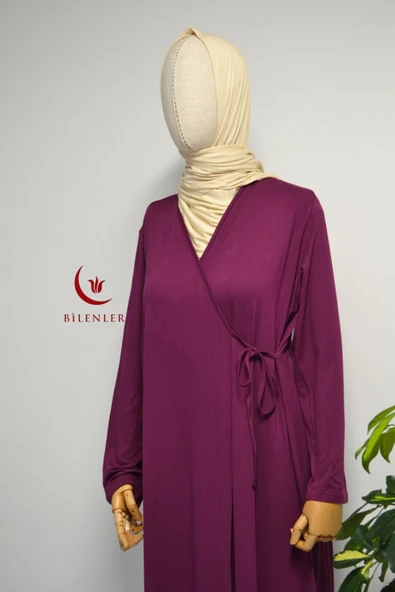 Kadın Yandan Bağlamalı Penye Namaz Elbisesi – 38-48 beden - 10