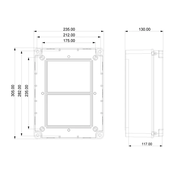 300x230x130 mm Sıva Üstü Opak Kapaklı Buat Kutusu - 2