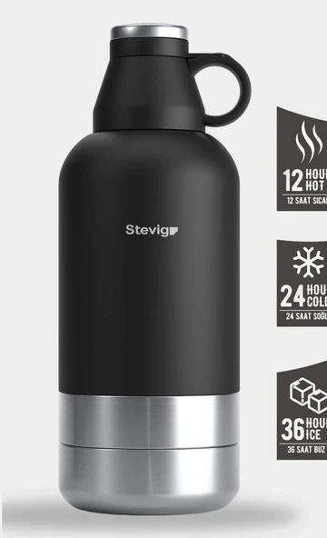Stevig ST-212 4 Multi-Cup Çelik Termos 1.9LT Black - 3