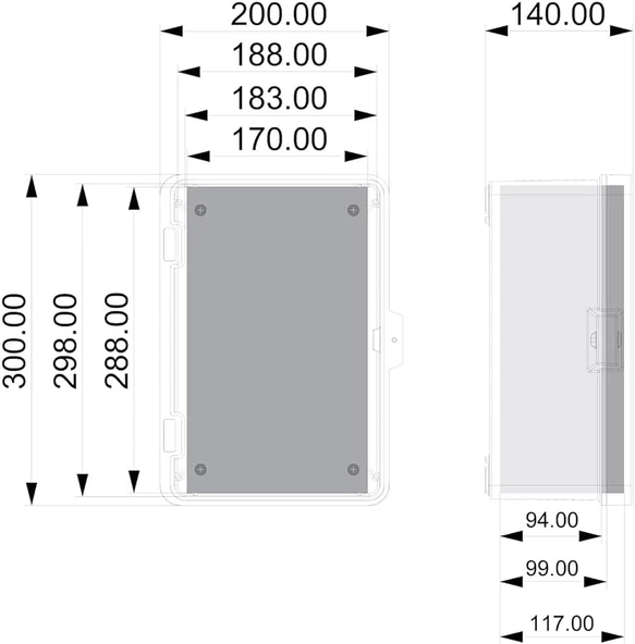 200x300x130 mm Taban Saclı Polyester Pano - 6