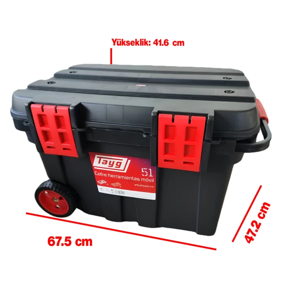 Tekerlekli Taşınabilir 78 Litre Organizer Bölmeli Taşınabilir Kulplu Takım Çantası Alet Çanta - 2