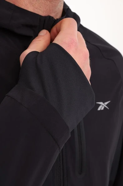 Reebok ERLING RUNNING JACKET 102050498 Erkek Rüzgarlık Siyah S-XXL - 5
