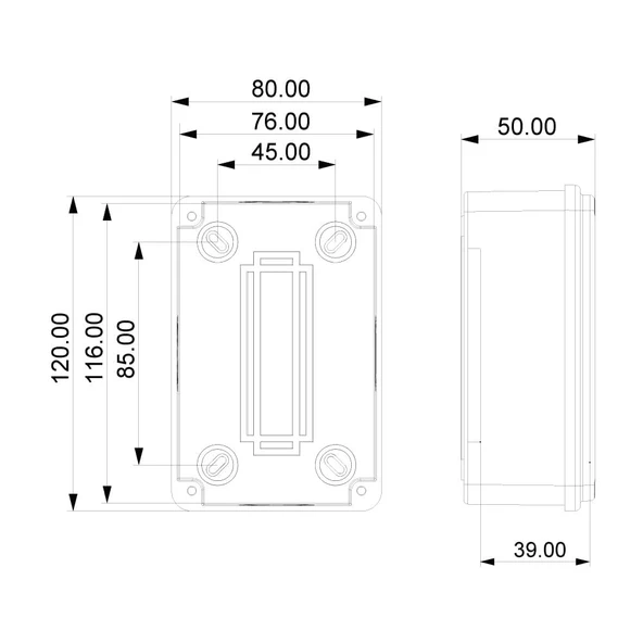 120x80x50 mm Sıva Üstü Opak Kapaklı Buat Kutusu - 2