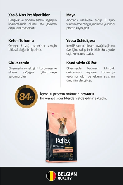 Reflex Plus Hypoallergenic Kuzu Etli Mini Irk Kısırlaştırılmış Yetişkin Köpek Maması 3 Kg - 3