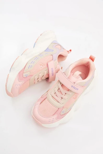 Vicco Tag 346.P25Y.202 Anatomik Taban Kız Çocuk Spor Ayakkabı Pudra 26-30 - Resim 5