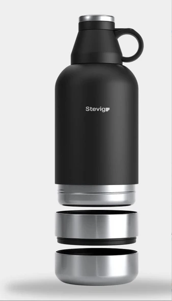 Stevig ST-212 4 Multi-Cup Çelik Termos 1.9LT Black