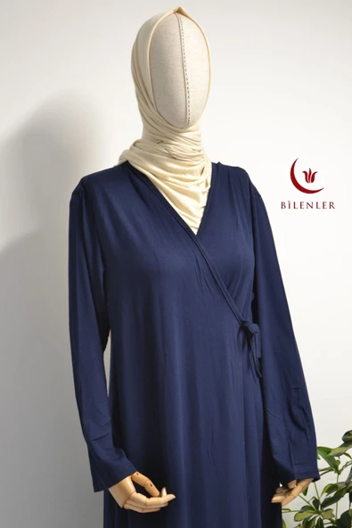 Kadın Yandan Bağlamalı Penye Namaz Elbisesi – 38-48 beden - 2