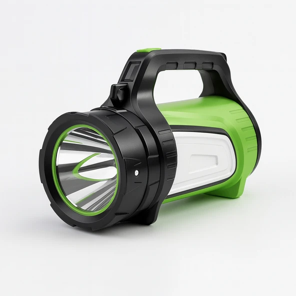 1200 Lümen 8W Şarjlı Kamp Led Feneri Güçlü El Lambası 6000 mAh 3 Işık Modu Taşınabilir Aydınlatma
