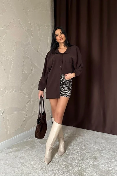 Kahverengi Salaş Gömlek - 2