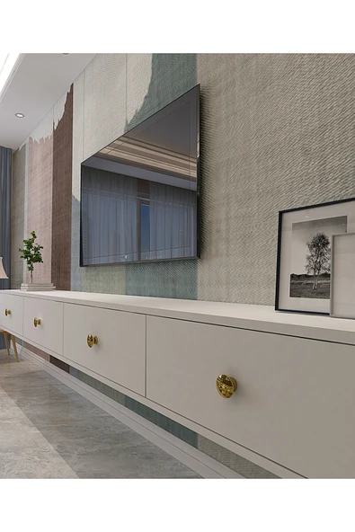 CENEYRA TDA2401AG - ZUZU DOUBLE DUVARA MONTAJ TV STAND ANTRASİT-GOLD 240CM - 7