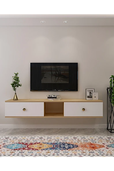 CENEYRA TDA1501AG - ZUZU DUVARA MONTAJ TV STAND ANTRASİT-GOLD 150CM - 9
