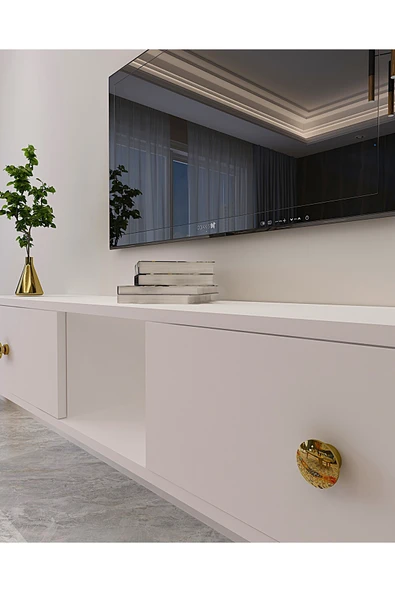 CENEYRA TDA1501AG - ZUZU DUVARA MONTAJ TV STAND ANTRASİT-GOLD 150CM - 7