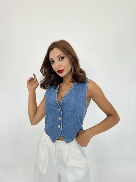 6887 KOT YELEK-MAVİ - 4