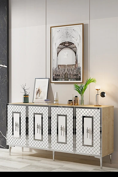 CENEYRA KA1510AG PUMA KONSOL, TV SEHPASI ANTRASİT-GOLD 150cm - 12