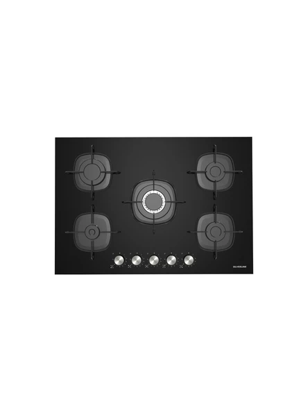 Silverline CS5622B01 Siyah Cam Ankastre Ocak Woklu 9 Kademeli Emaye Izgaralı