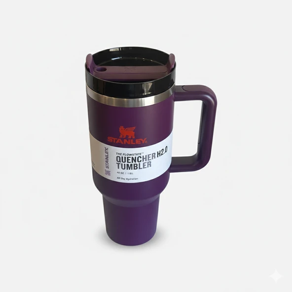 Stanley Quencher H2.O FlowState 40OZ Tumbler Pipetli Termos 1.18L Mor - Resim 2