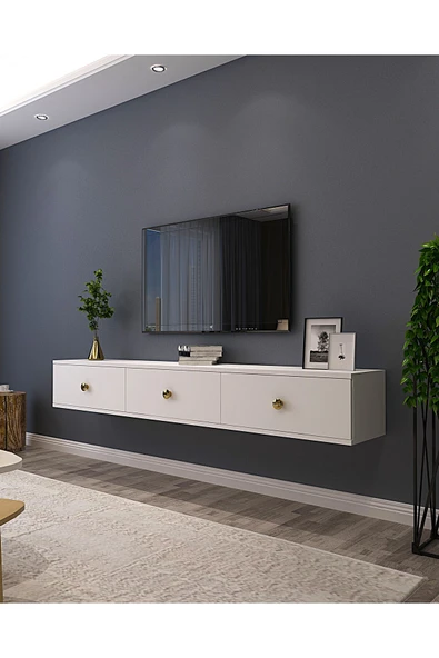 CENEYRA TDA1801AG - ZUZU DUVARA MONTAJ TV STAND ANTRASİT-GOLD 180CM - 6