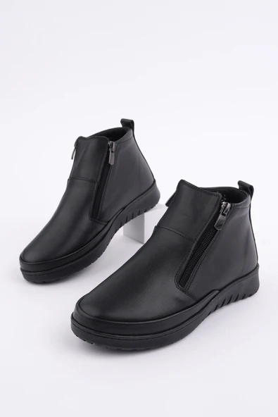 Muggo FENİKS Hakiki Deri Çift Fermuarlı Kadın Bot - 8