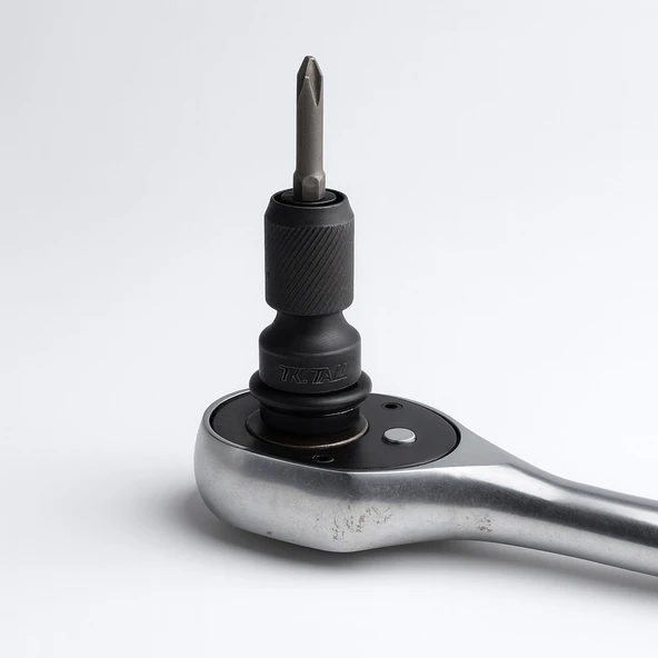 1/2" Lokma Anahtarı Girişli Bits Uç Tutucu Metal 50 mm Yüksek Dayanıklı Güvenli Profesyonel Adaptör - Resim 2