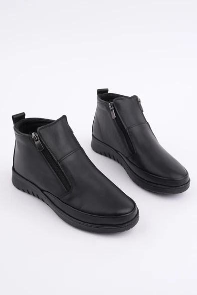 Muggo FENİKS Hakiki Deri Çift Fermuarlı Kadın Bot - 9