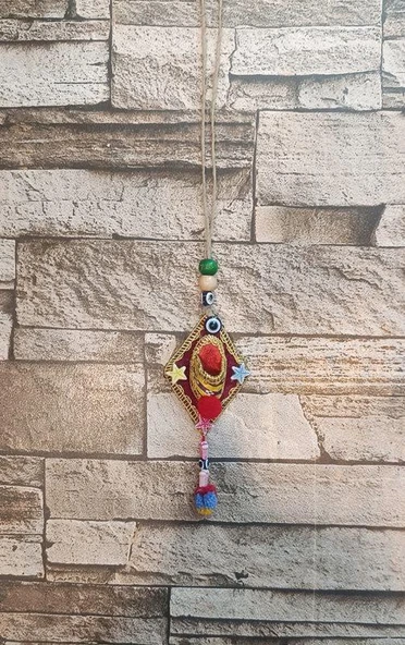 Araba Dikiz Ayna Duvar Kapı Süsü Çarık Otantik Ağaç Balkon Teras Nazar Boncuklu Düğün Nişan Kına Özel Gün Kötü Göz Nazar Boncuklu - 4