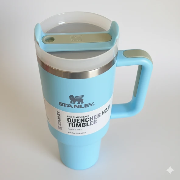 Stanley Quencher H2.O FlowState 40OZ Tumbler Pipetli Termos 1.18L A.Mavi - Resim 2