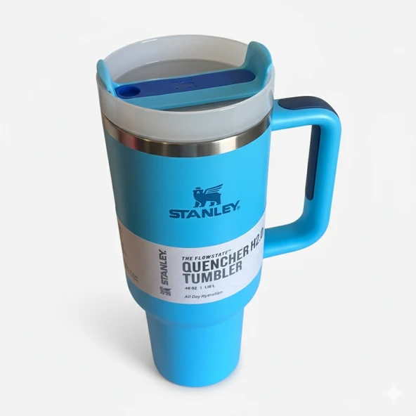 Stanley Quencher H2.O FlowState 40OZ Tumbler Pipetli Termos 1.18L Turkuaz - Resim 2