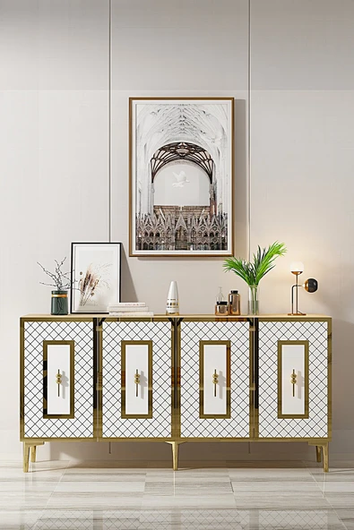 CENEYRA KA1510AG PUMA KONSOL, TV SEHPASI ANTRASİT-GOLD 150cm - 9