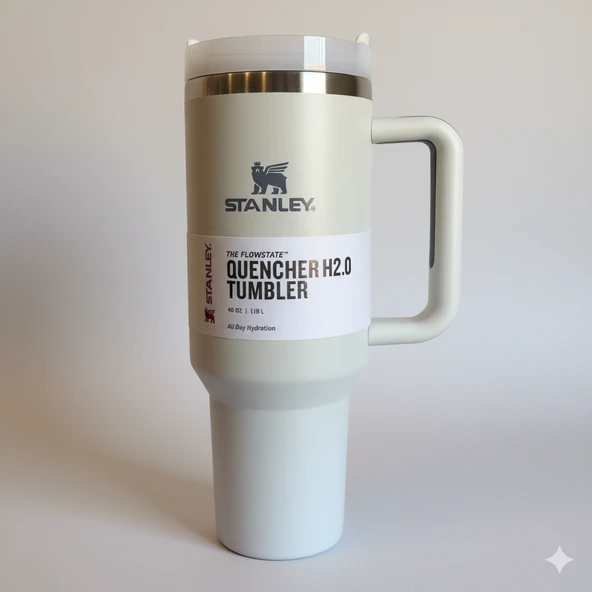 Stanley Quencher H2.O FlowState 40OZ Tumbler Pipetli Termos 1.18L Beyaz ürün görseli