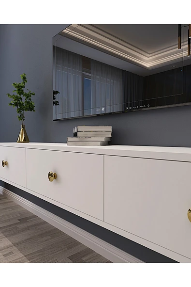 CENEYRA TDA1801AG - ZUZU DUVARA MONTAJ TV STAND ANTRASİT-GOLD 180CM - 7