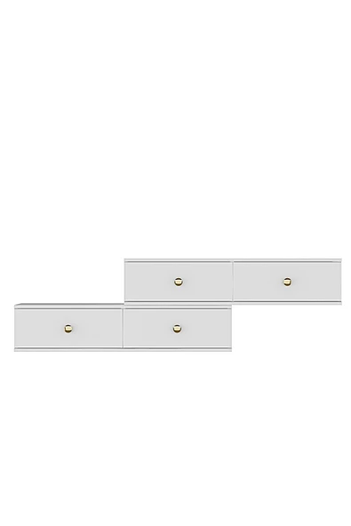CENEYRA TDA1203AG - ZUZU 2Lİ DUVARA MONTAJ TV STAND ANTRASİT-GOLD 120CM+120CM - 8
