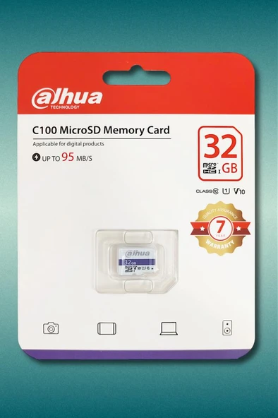 Dahua C100A 32GB MicroSDHC U1 Hafıza Kartı + SD Adaptör (Güvenlik Ve Araç Kamerası Uyumlu) - 3