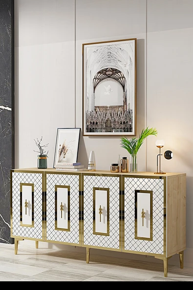 CENEYRA KA1510AG PUMA KONSOL, TV SEHPASI ANTRASİT-GOLD 150cm - 10