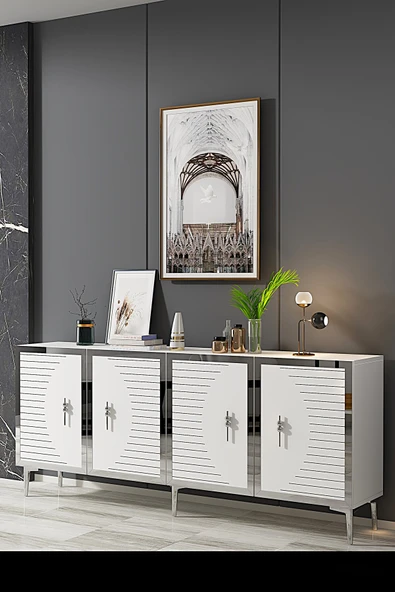 CENEYRA KA1801AG TUNA KONSOL, TV SEHPASI ANTRASİT-GOLD 180cm - 8