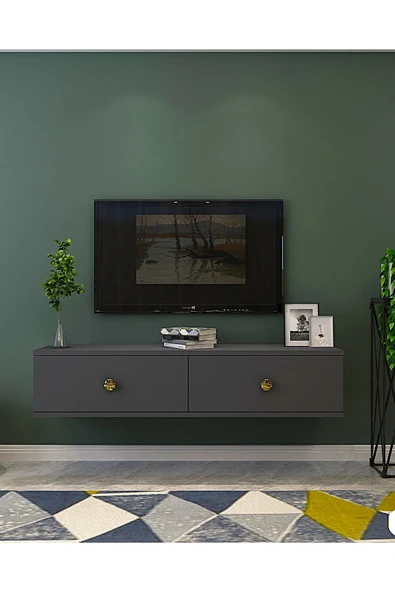 CENEYRA TDA1202A - ZUZU DUVARA MONTAJ TV STAND ANTRASİT-GOLD 120CM