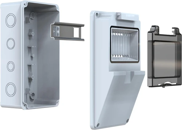 120x220x110 mm Boş Kombinasyon Kutusu (5 Sigorta Kapasiteli) - 2