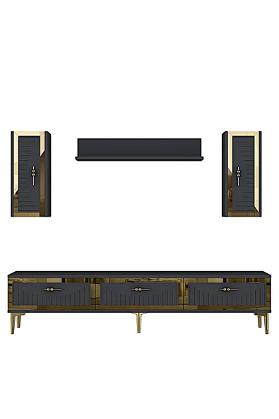 CENEYRA TVR1801A - TUNA TV ÜNİTESİ ANTRASİT GOLD 180CM - 4