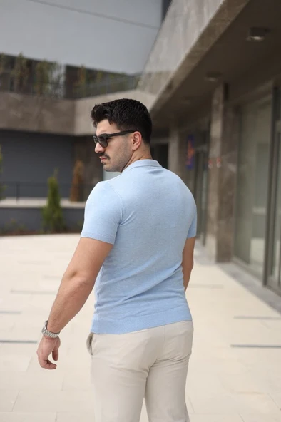 Erkek Polo Yaka Fermuar Detaylı Tişört - Resim 5