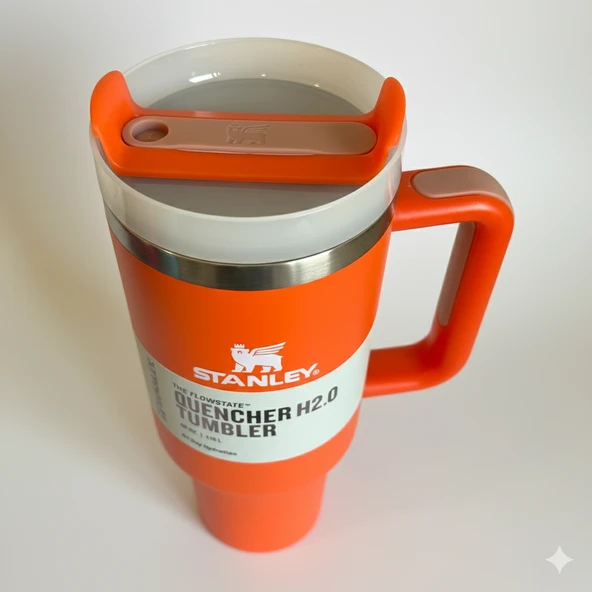 Stanley Quencher H2.O FlowState 40OZ Tumbler Pipetli Termos 1.18LTuruncu - Resim 2