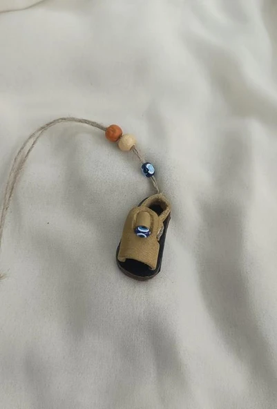 Araba Dikiz Ayna Duvar Kapı Süsü Deri Sandalet Otantik Ağaç Balkon Teras Nazar Boncuklu Düğün Nişan Kına Özel Gün Kötü Göz Nazar Boncuklu - 2