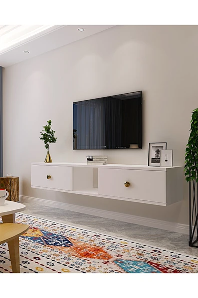 CENEYRA TDA1501AG - ZUZU DUVARA MONTAJ TV STAND ANTRASİT-GOLD 150CM - 6